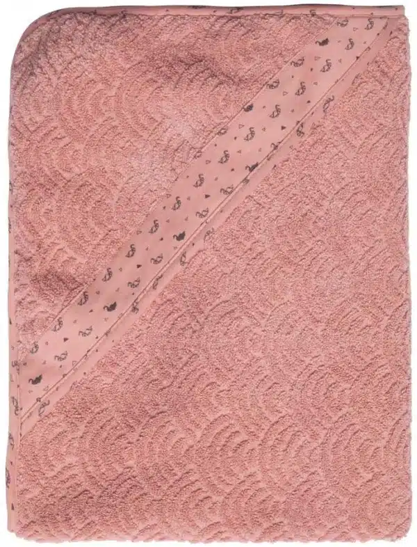 4760 rozsaszin 85 x 75 frottir torulkozo kapucnival bebe jou fabulous swan