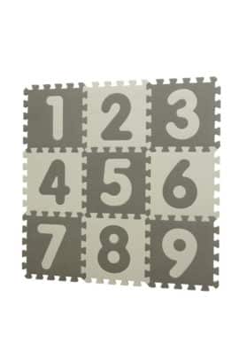 Baby Dan Puzzle habszivacs játszószőnyeg Grey, számokkal 90×90 cm