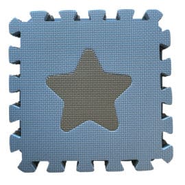 Puzzle habszivacs játszószőnyeg Geometriai formák, Blue 90×90 cm