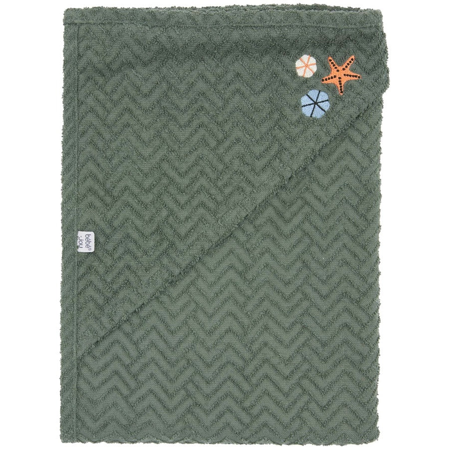 13472 rucnik s kapuci frote bebe jou ocean vibes tmave zeleny