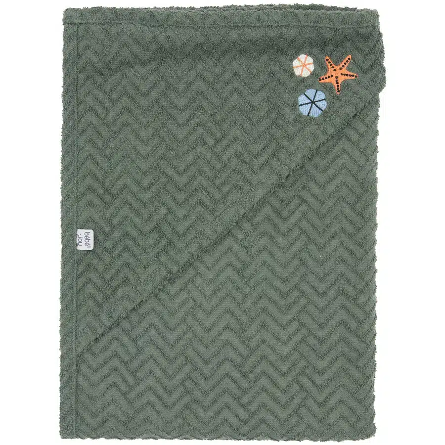 13472 rucnik s kapuci frote bebe jou ocean vibes tmave zeleny