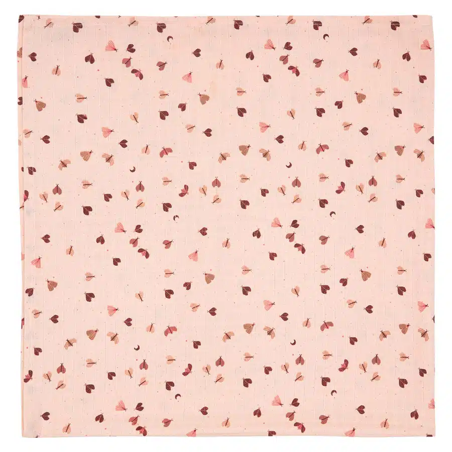 13607 muszlin pelenka 110x110 cm sweet butterfly rozsaszin