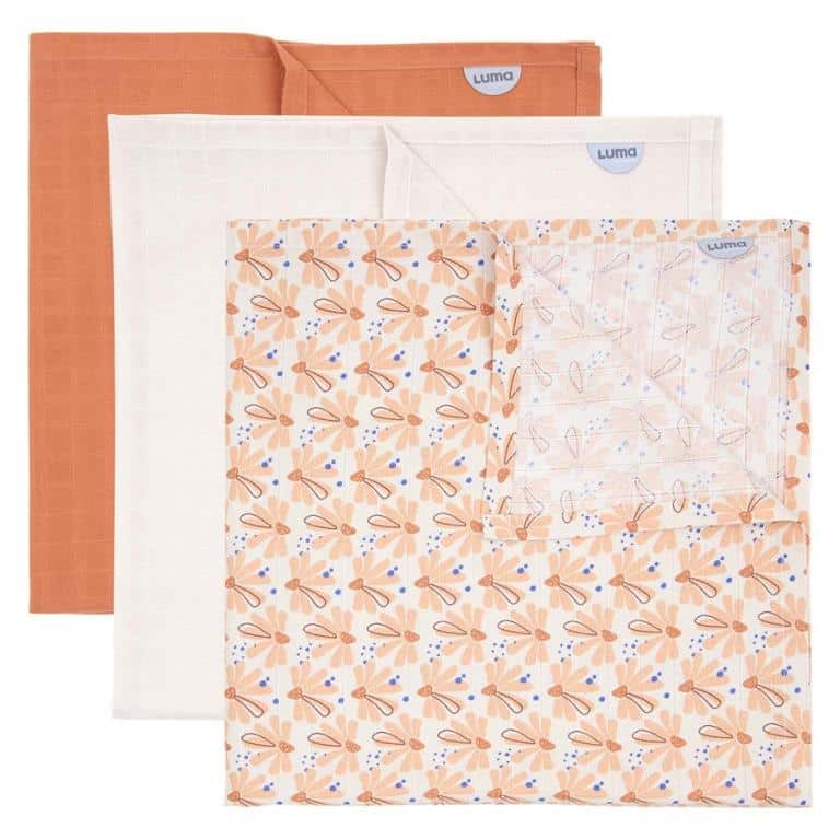 13754 luma bambusz muszlin pelenka 70x70 cm 3 db flowerfever nude