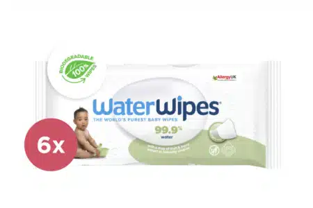 Waterwipes ökotörlőkendő. A képen egy biológiailag lebomló törlőkendő látható